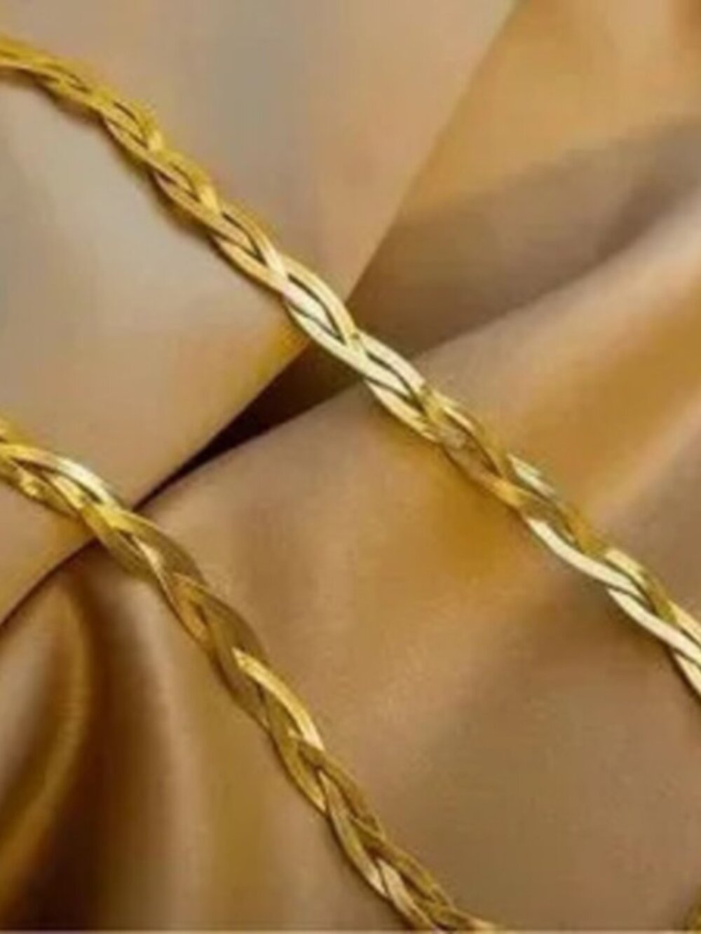 Gold Stainless Steel Braided Collarbone Necklace - Picture 3 of 3